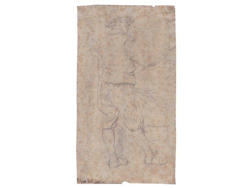 Tre Disegni Raffiguranti Pittori al Lavoro