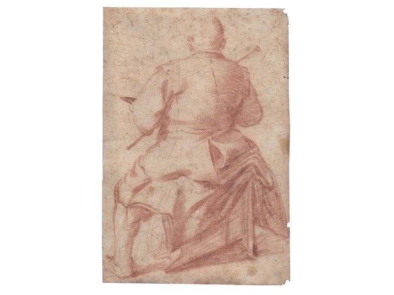 Tre Disegni Raffiguranti Pittori al Lavoro