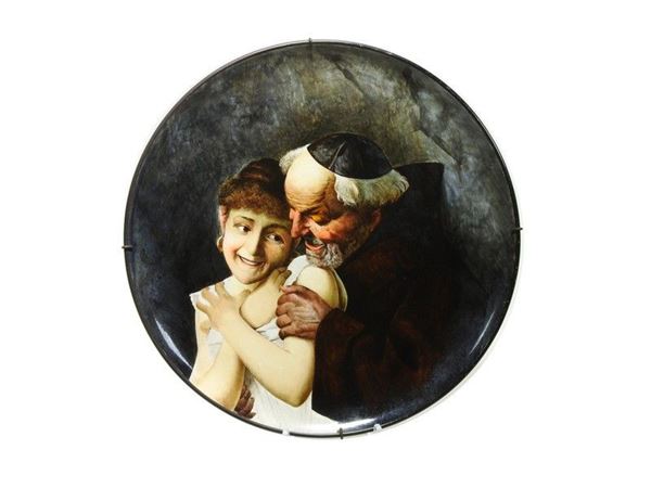 Painted Pottery Plate, Aurelio Innocenti for Richard, late 19th/early 20th Century