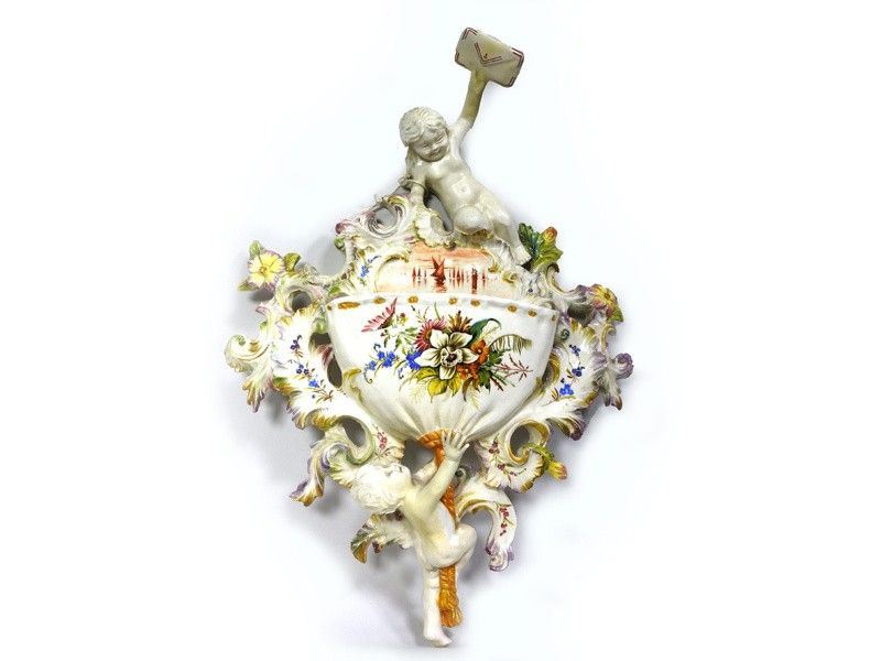 Portaposta Pensile in Maiolica Policroma