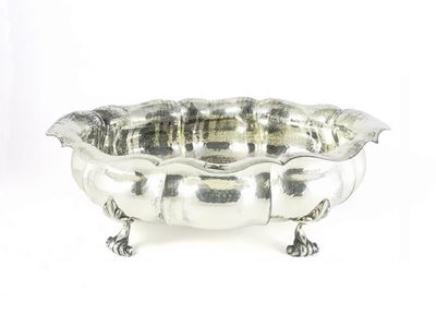 Centrotavola Ovale in Argento Martellato
