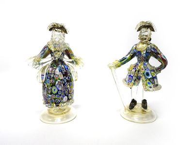 Coppia di Figure in Vetro Soffiato