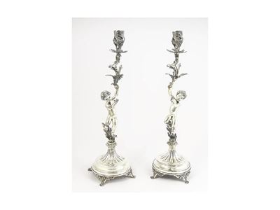 Coppia di Candelieri in Argento
