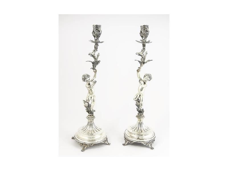 Coppia di Candelieri in Argento