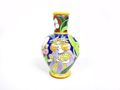 Vaso a Balaustro in Terraglia Policroma