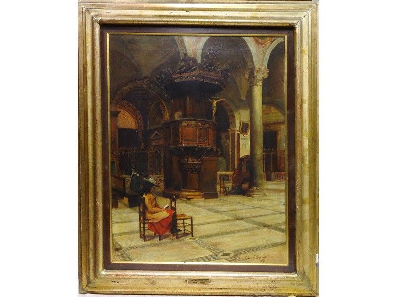 Interno di Chiesa con Figure 1899