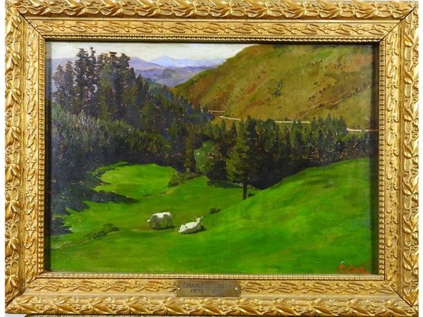 Mountain Landscape, oil on panel