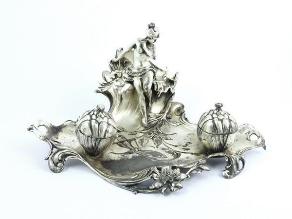 Silver-plated Inkstand, Art Nouveau Period
