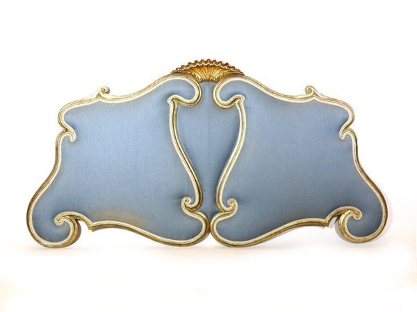 Lacquered and Giltwood Duble Bed Headboard, 19th Century