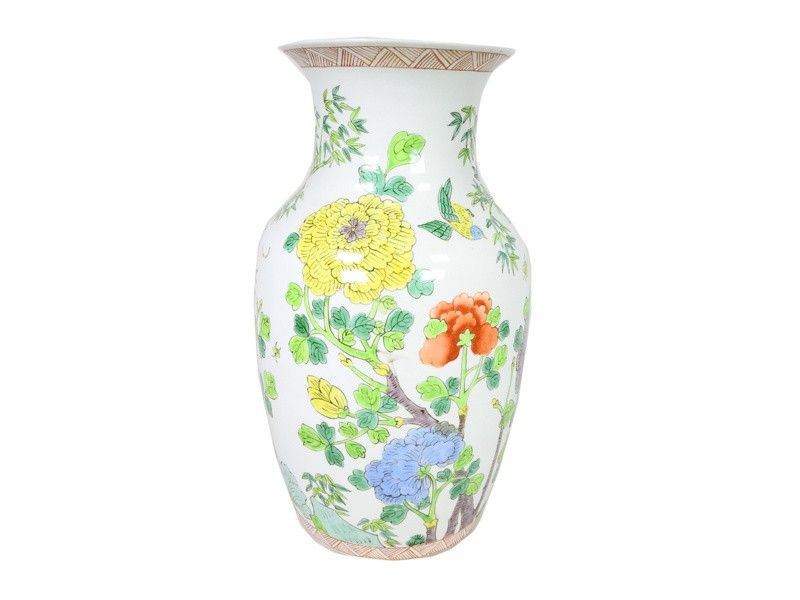Vaso a Balaustro in Porcellana Policroma