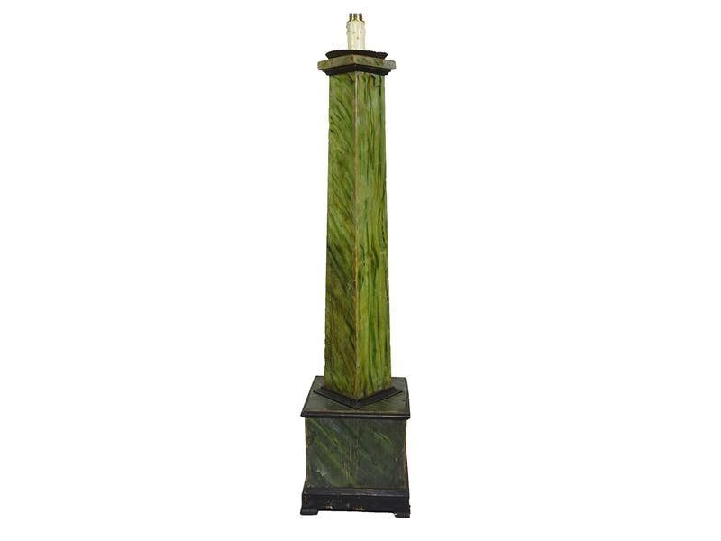 Base per Lume da Terra in Legno Dipinto Verde