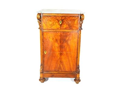 Grande Comodino Impiallacciato in Piuma di Noce