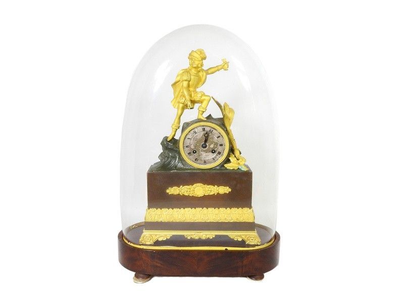 Orologio da Mensola in Metallo Dorato e Patinato