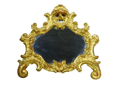 Piccola Specchiera in Legno Intagliato e Dorato