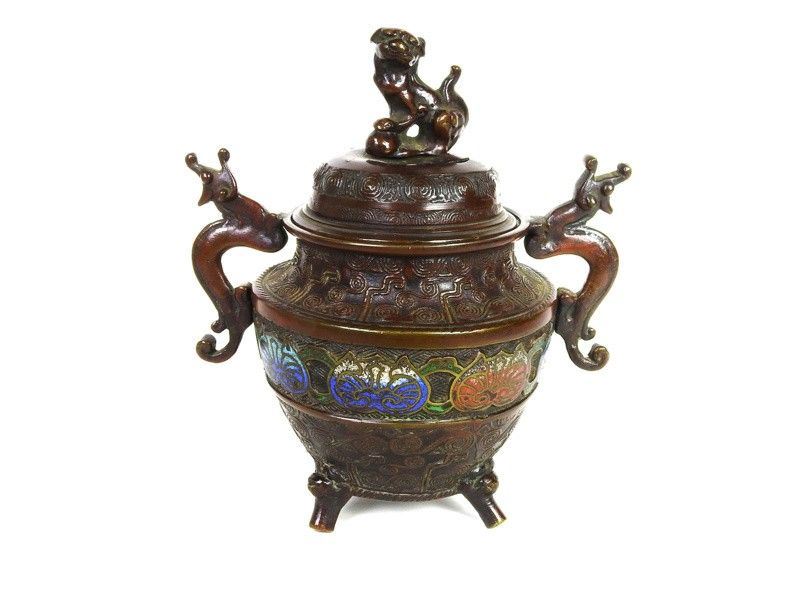 Piccolo Vaso Biansato in Bronzo Patinato