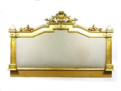 Testiera per Letto Matrimoniale in Legno Intagliato e Dorato