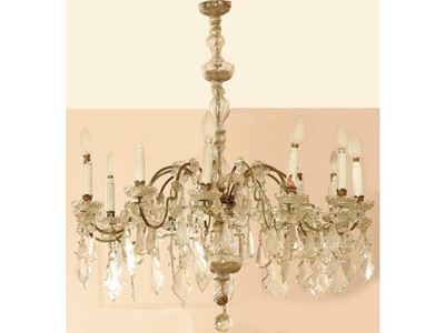 Lampadario in Cristallo e Vetro Soffiato