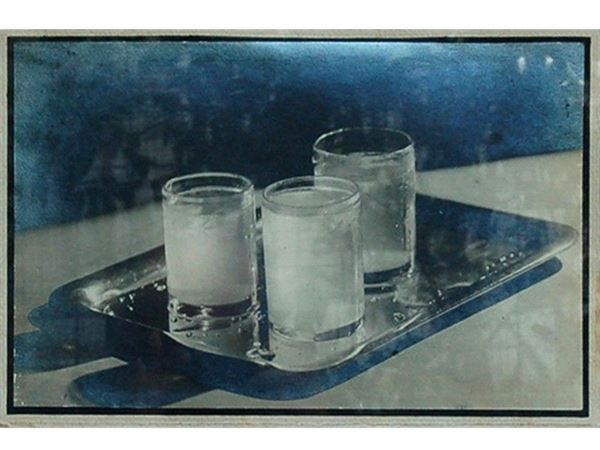 Vintage Bromoil gelatin-silver print cardboard mounted and framed with vintage frame signed and dated on recto