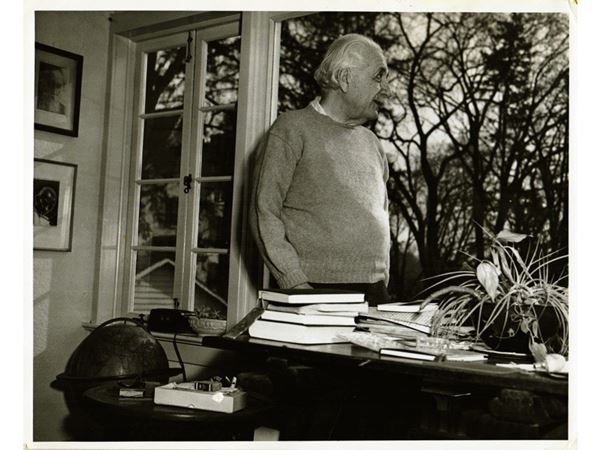 Albert Einstein in his studio Princeton 1950 circa