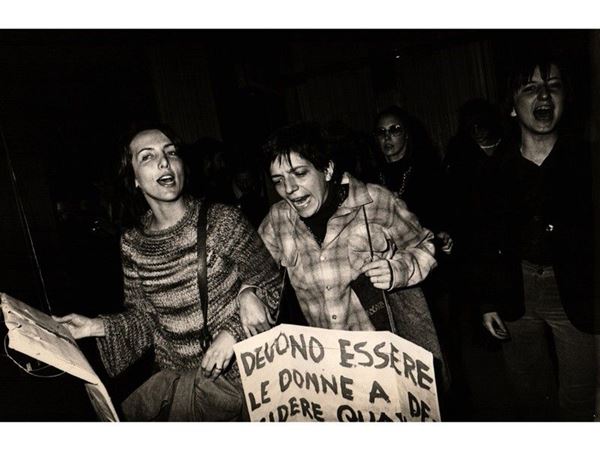 Manifestazione femminista pro aborto 1970 circa