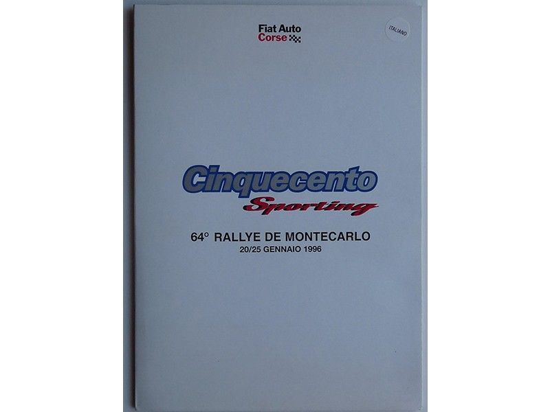 Fiat Auto Corse Cinquecento Sporting LXIVâ° Rallye De Montecarlo