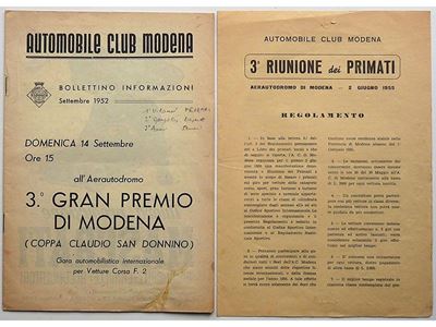 Bollettino a.C. Modena per il IIIâ° G.p. di Modena e Regolamento Iiia Riunione dei Primati