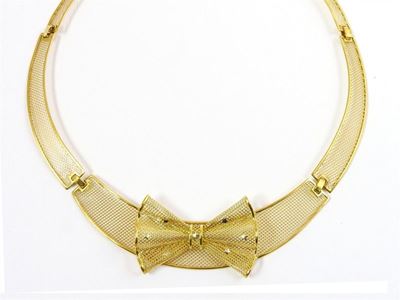 Girocollo in Oro Giallo a Maglie Rigide Traforate