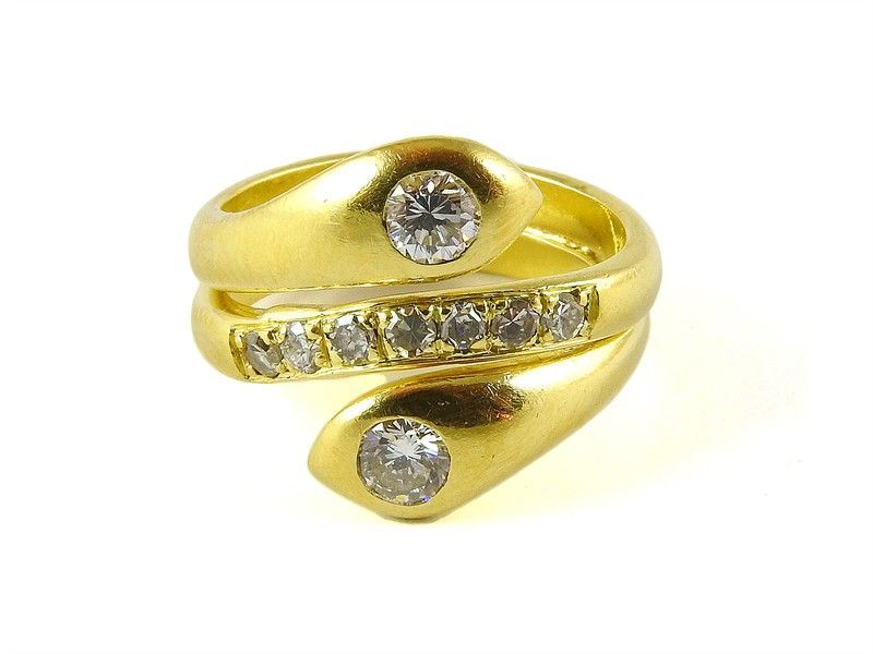 Anello Contrariã© in Oro Giallo e Diamanti