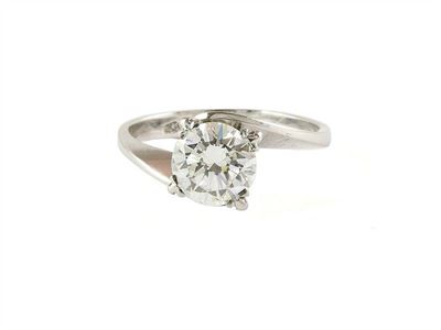 Anello Solitario in Oro Bianco e Diamante