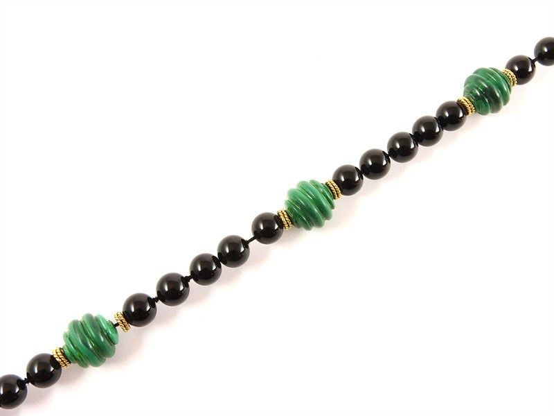 Girocollo in Onice, Malachite e Argento
