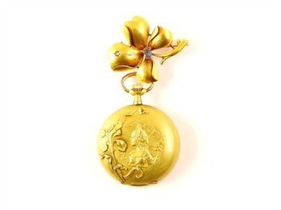 Orologio-spilla in Oro Giallo Liberty