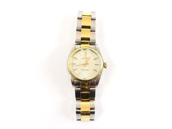 Rolex Oyster Perpetual yellow gold and steel gentleman's wristwatch