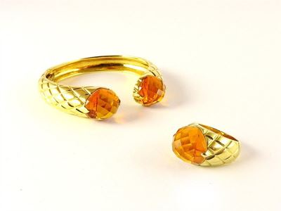Parure in Oro Giallo e Quarzi Madera