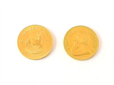 Lotto Composto da Cinque Monete in Oro Giallo da un Krugerrand