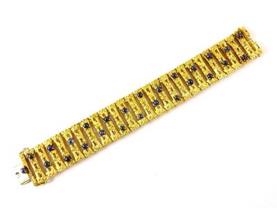 Bracciale in Oro Giallo e Zaffiri Cabochon