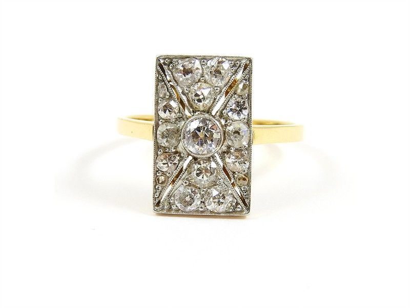 Anello in Oro Giallo, Oro Bianco e Diamanti