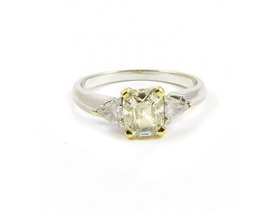 Anello in Oro Bianco, Oro Giallo e Diamante