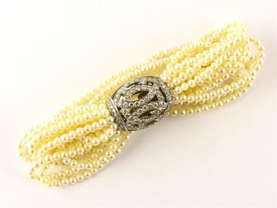 Bracciale a Dodici Fili di Perle Akoya