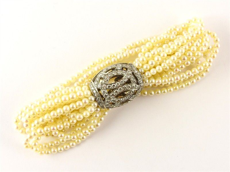 Bracciale a Dodici Fili di Perle Akoya