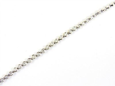 Bracciale Tennis in Oro Bianco e Diamanti