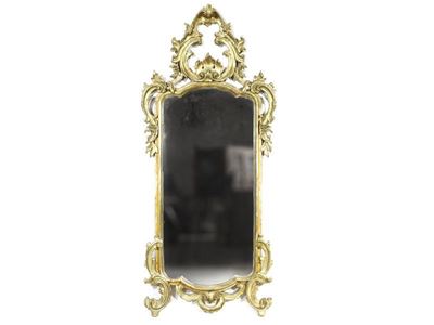 Specchiera in Legno Intagliato, Dorato e in Parte Laccato