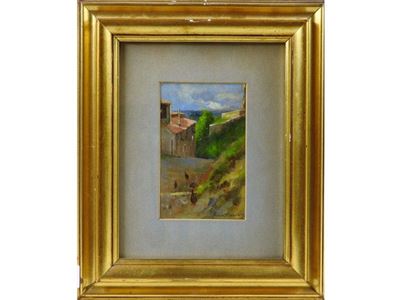 Paesaggio Campestre con Veduta di Case