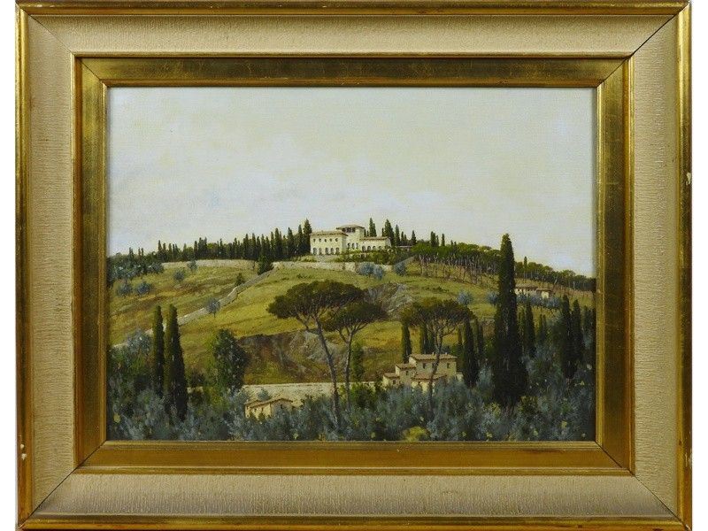 Campagna Toscana con Veduta di Villa