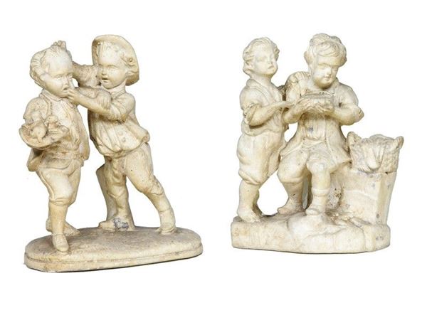 Two Plaster Figural Groups