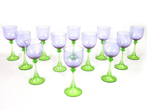 A Set of Twelve Blown Glass Goblets