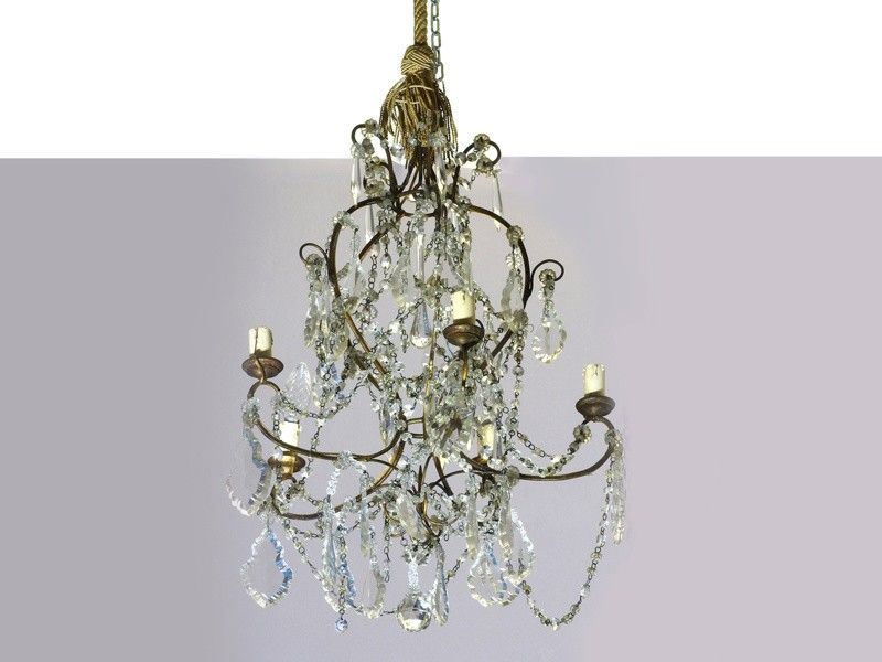 Piccolo Lampadario in Metallo Dorato