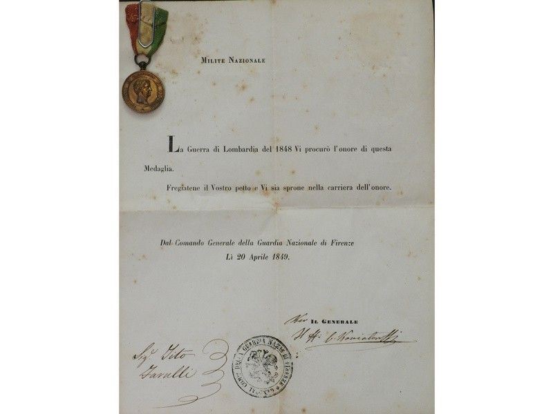 Medaglia Risorgimentale in Bronzo