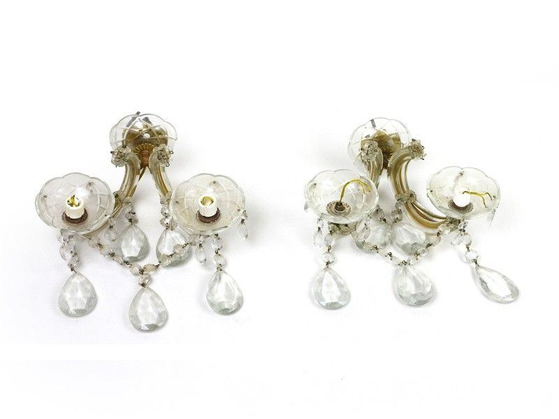 Coppia di Appliques in Vetro