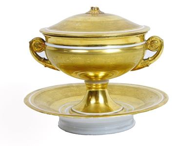 Tazza da Puerpera in Porcellana Dorata