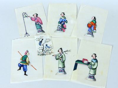 Serie di Sei Figurini con Geishe